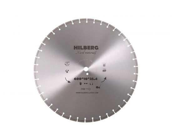 Диск алмазный отрезной сегментный Hard Materials Laser (600x25.4 мм) Hilberg HM113 