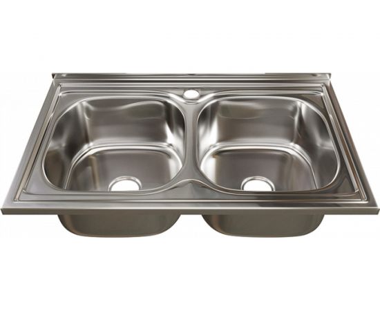 Мойка mixline 50х80х18 см, 0.6, 2 чаши, выпуск 3 1/2, с сифоном 530528 