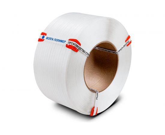 Полипропиленовая лента ВОЛГА ПОЛИМЕР 19x10, белая, 1000 м 19-10-1000-101-00 