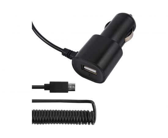 Автомобильное зарядное устройство Red Line Tech AC-1A 1 USB, 1 A, встроенный кабель micro USB, черный Т000021136 