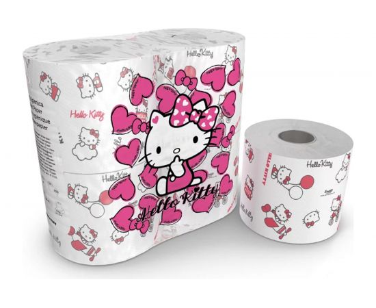 Туалетная бумага World Cart Hello Kitty с рисунком, Kartika Collection, 3 слоя, 4 рулона/200 листов KGHLK-TT-06 