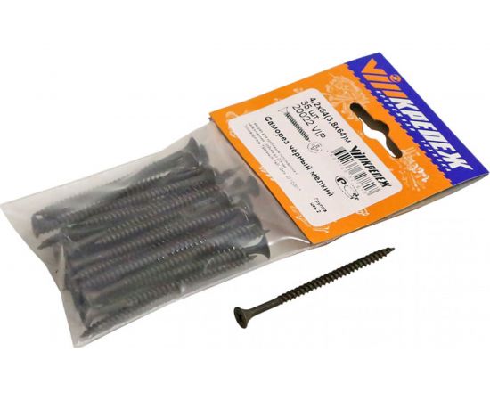 Саморез VIPкрепеж черный 4,2/64 м 35шт 20022 VIP 