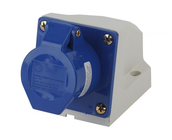 Стационарная наружная розетка ЭРА 113 2Р+РЕ 16А 220В IP44 Б0032874 