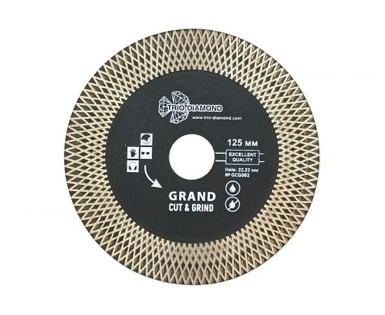 Диск алмазный отрезной Турбо серия Grand Cut & Grind 125х22.23 мм TRIO-DIAMOND GCG002 