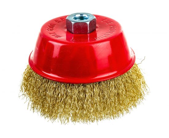 Щетка крацовка чашечная (125 мм; М14; латунированная проволока) для УШМ Orientcraft OCCBAGMB1255 