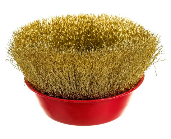 Щетка крацовка чашечная (125 мм; М14; латунированная проволока) для УШМ Orientcraft OCCBAGMB1255 – изображение 2