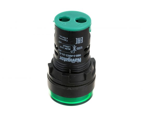 Индикаторная лампа Navigator NBI-I-AD22-24-G зеленая, d22мм, 24В AC/DC 82807 – изображение 2