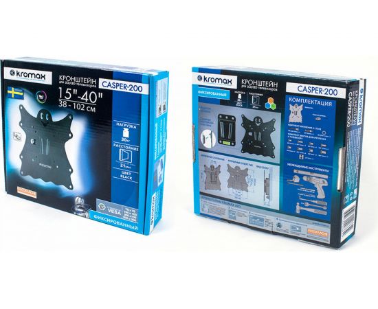 Кронштейн для LED/LCD 15-40 KROMAX 30 кг CASPER-200 black – изображение 2