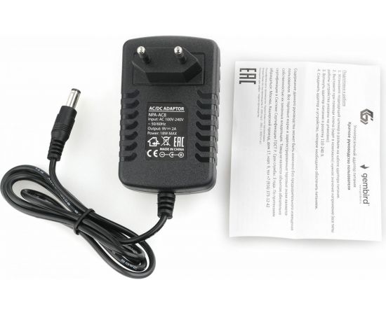 Адаптер питания Gembird 9В/2А, 1 штекер 5,5x2,5мм, NPA-AC8 – изображение 2