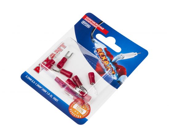 Вилочный изолированный наконечник REXANT d 3,2 мм 0.5-1.5 мм2, НВи 1.5-3 красный 10 шт 06-0402-A – изображение 2