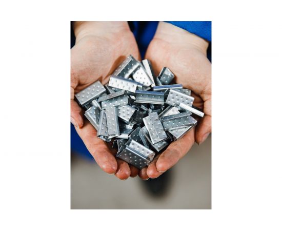 Скоба для ПП ленты ВОЛГА ПОЛИМЕР 12 мм, сталь, 1000 шт. PP-ST-12 – изображение 3