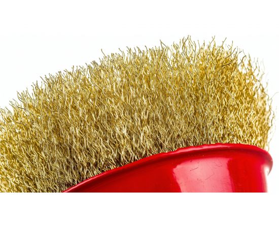 Щетка крацовка чашечная (125 мм; М14; латунированная проволока) для УШМ Orientcraft OCCBAGMB1255 – изображение 3