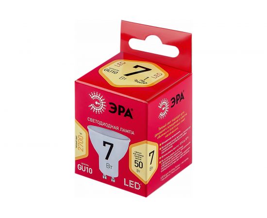 Светодиодные лампочки ЭРА RED LINE LED MR16-7W-827-GU10 R GU10 7Вт софит, теплая белая Б0050198 – изображение 4