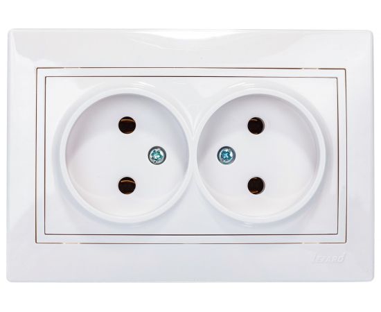 Двойная розетка LEZARD MIRA б/ з керамика белый с белой вставкой 701-0202-128 – изображение 5