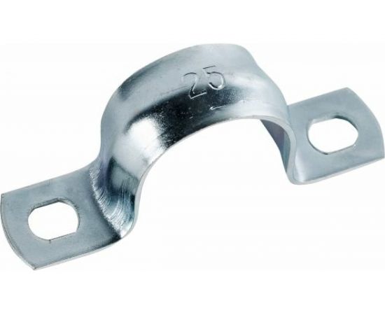 Оцинкованная скоба с двумя отверстиями Экопласт для трубы D25 мм, 5 шт. 43625-5 