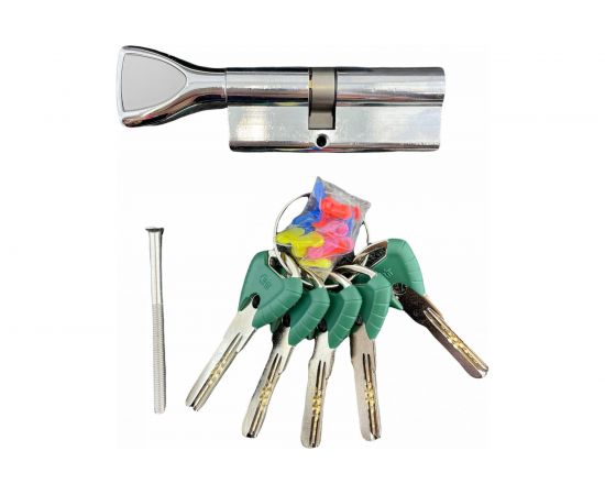 Цилиндровый механизм CRIT личинка замка V-238 45/35 Хп, ключ-вертушка, цвет хром полированный 03981 