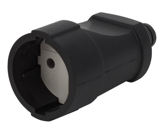 Кабельная розетка ЭРА Rx3-B Rx3 б/з прямая ПВХ 10A черная Б0039684 