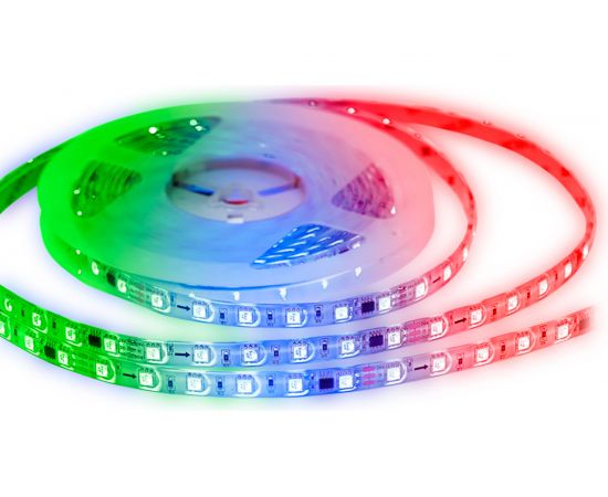 Комплект адресной ленты Apeyron 24В, 14,4Вт/м, smd5050, 60д/м, IP65, подложка 10мм (белая), 5м, RGB/ 10-96 