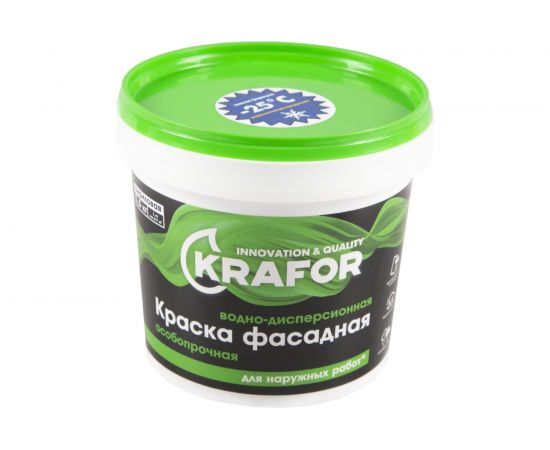 Фасадная особопрочная краска Krafor в/д 1.5 кг 6 42163 