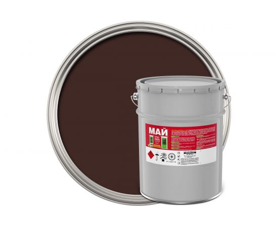 Грунт-эмаль на ржавчину МАЙ 3 в 1 коричневая, ведро 23 кг 211076 