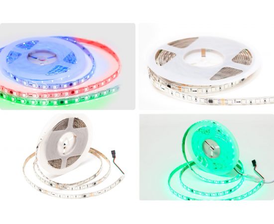 Комплект адресной ленты Apeyron 24В, 14,4Вт/м, smd5050, 60д/м, IP65, подложка 10мм (белая), 5м, RGB/ 10-96 – изображение 12