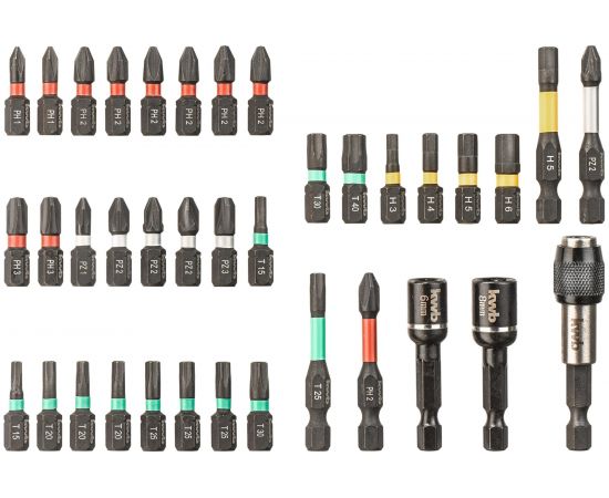 Набор ударных бит и головок 37 предметов KWB 109000 – изображение 2
