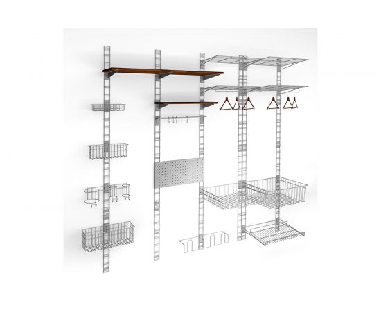 Сетчатая полка с планкой для плечиков ESSE 498x300 мм, металлик SWH02-23 – изображение 2