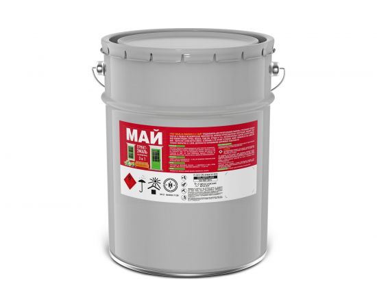 Грунт-эмаль на ржавчину МАЙ 3 в 1 коричневая, ведро 23 кг 211076 – изображение 2