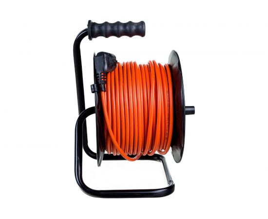 Удлинитель на пластиковой катушке STEKKER STD02-41-30, 30м, 4 гнезда с заземлением 3х1,0, оранжевый, 39708 – изображение 6