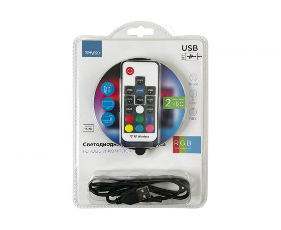 ТВ-подсветка Apeyron, комплект светодиодной ленты 5В, 14,4Вт/м RGB 10-70 – изображение 9