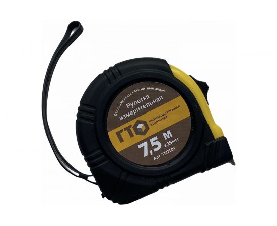 Рулетка ГТО 7,5 м, в обрезиненном корпусе, с магнитным зацепом TM7501 