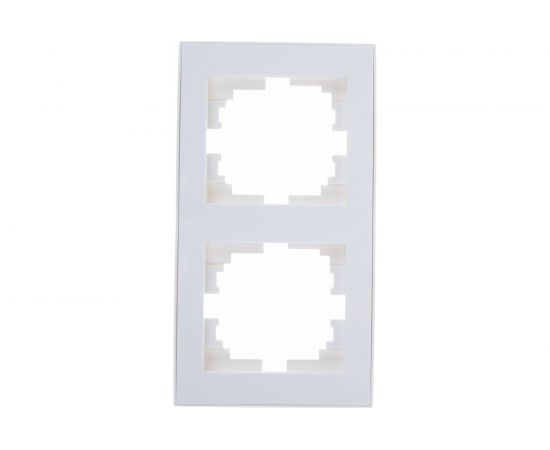 Двойная вертикальная рамка LEZARD RAIN б/ вст белая 703-0202-152 