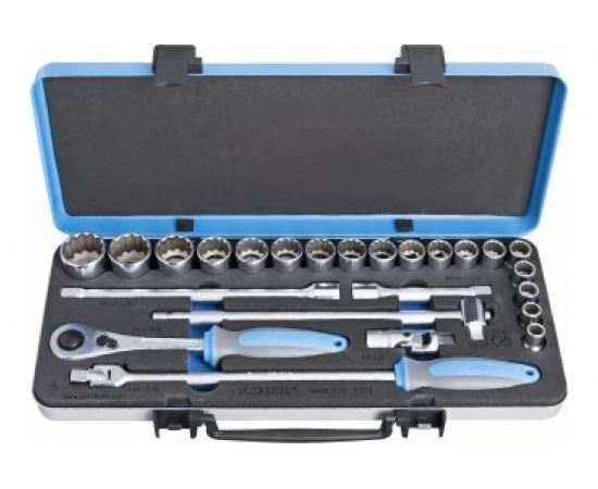 Набор торцевых двенадцатигранных головок Unior 1/2" 24 предмета в металлическом кейсе 10-32 мм 3838909119410 
