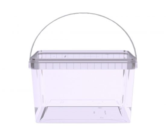 Прямоугольное ведро Тара.ру п/п 2 л, с крышкой, с ручкой, прозрачное 21487 