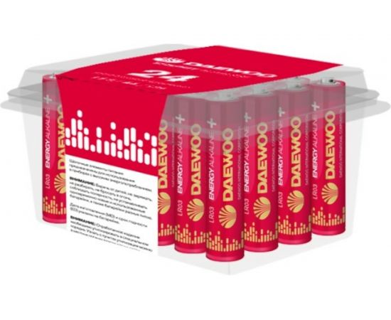 Алкалиновая батарейка DAEWOO LR03 ENERGY Alkaline 2021 Pack-24 5029965 