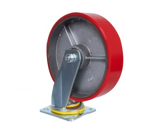 Большегрузное колесо с полиуретановой шинкой С-4102-DUS поворотное, без тормоза, г/п 800 кг EURO-LIFT 00018520 – изображение 2