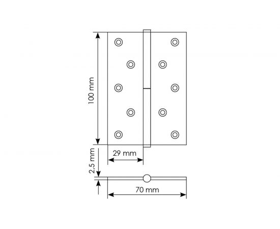 Стальная петля MORELLI MSD 100х70х2.5 W L левая, цвет белый 9012686 – изображение 2