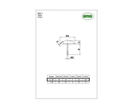 Гвоздь с круглой головкой Amig 1-30 – изображение 2