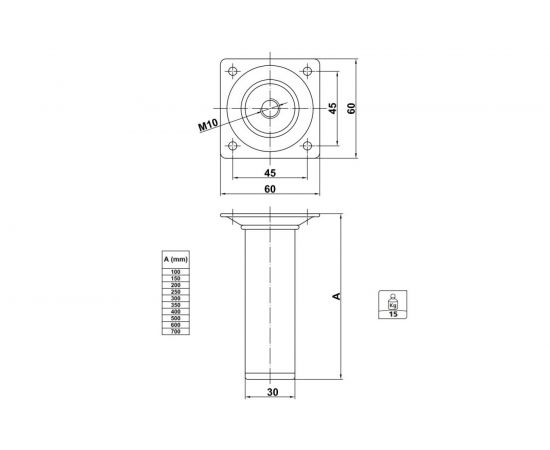 Мебельная ножка Amig черная 4 7437 – изображение 2