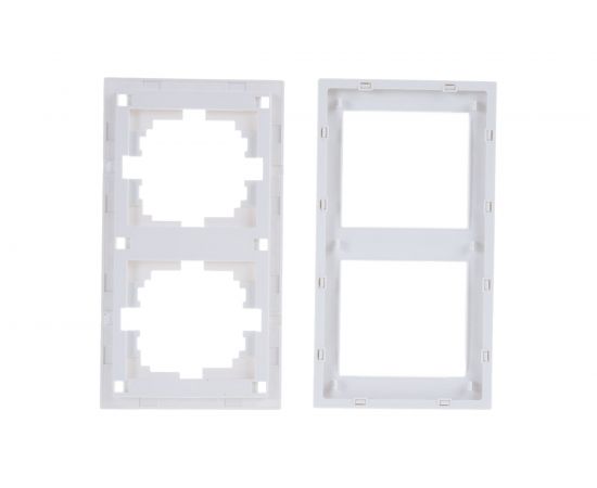 Двойная вертикальная рамка LEZARD RAIN б/ вст белая 703-0202-152 – изображение 3