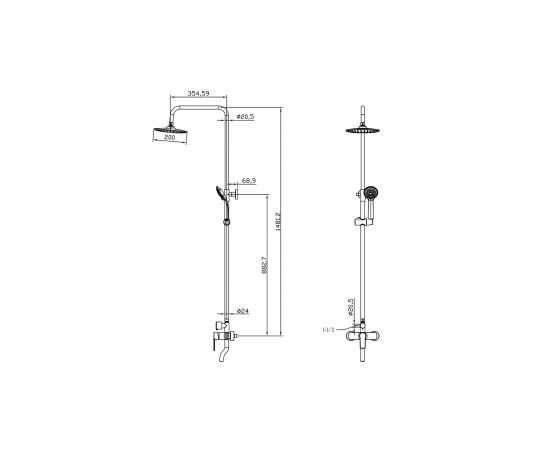 Смеситель с верхним душем Milardo Helic HELSB1FM06 – изображение 5