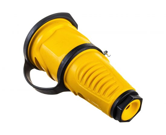 Кабельная розетка PCE 16A 220V 2P+E IP54 с крышкой, корпус желтый, крышка и маркер черный 2511-es – изображение 6