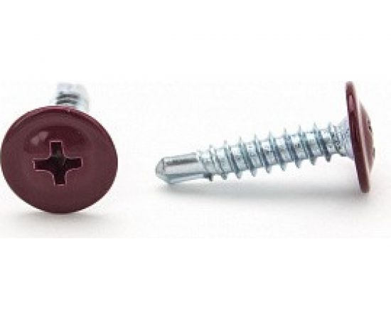 Саморезы с прессшайбой Госкреп 4,2х16мм красные RAL3005 35 шт., подвес 1-0017320 