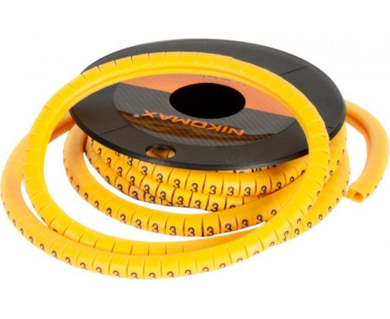 Кабельный маркер NIKOMAX цифра 3, желтый, 500 шт. NMC-CMR-3-YL-500 
