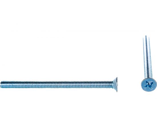Винт Tech-Krep DIN965 с потайной головкой, оцинкованный М6х80 4 шт - пакет 103006 