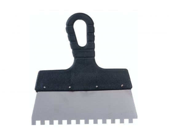 Фасадный зубчатый шпатель (нержавеющая сталь, 200мм, зуб.8x8мм) РемоКолор Мастер 12-8-200 