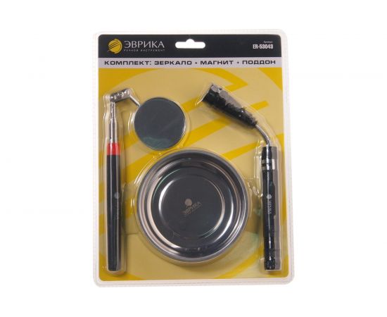 Набор: зеркало телескопическое круглое, 50 мм/ магнит телескопический с подсветкой до 2,2 кг. ЭВРИКА ER-53043 