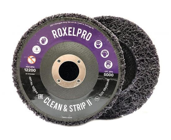 Круг зачистной на оправке пурпурный ROXPRO Clean&Strip II (125х13х22 мм) RoxelPro 123544 