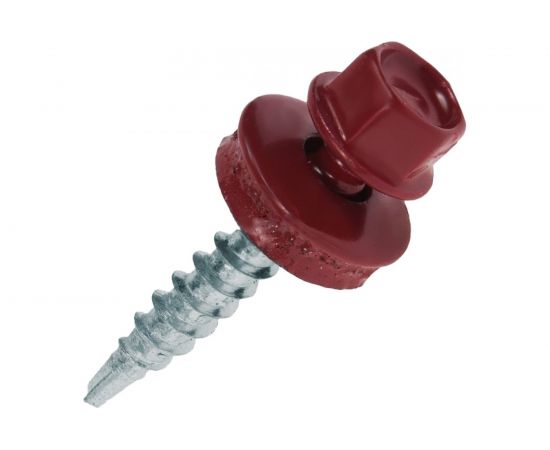 Кровельные саморезы ВИРТУОЗ 5,5х25 мм, RAL 3005, красное вино, 200 шт. 600-23872 