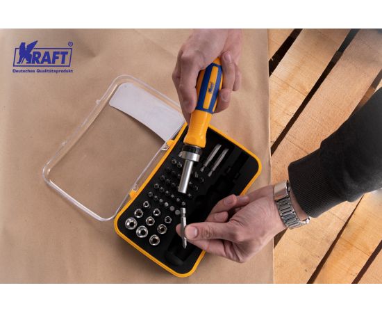 Реверсивная отвертка с битами и головками 45 предмета KT 700407 – изображение 11